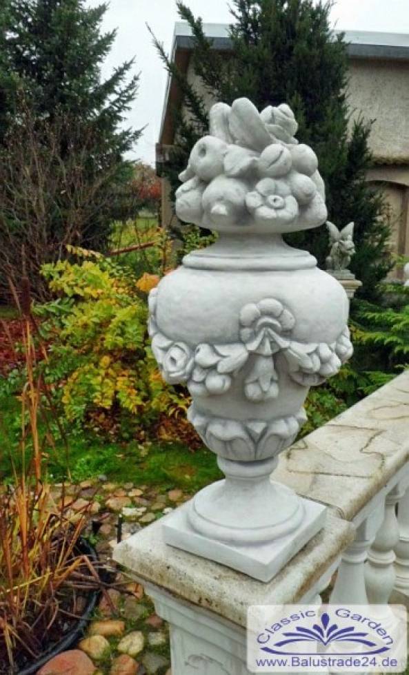 vase mit blumenranke für pfeiler