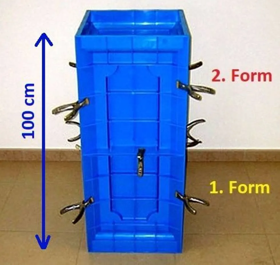 Form für 100cm Betonpfeiler aus 2 Formen