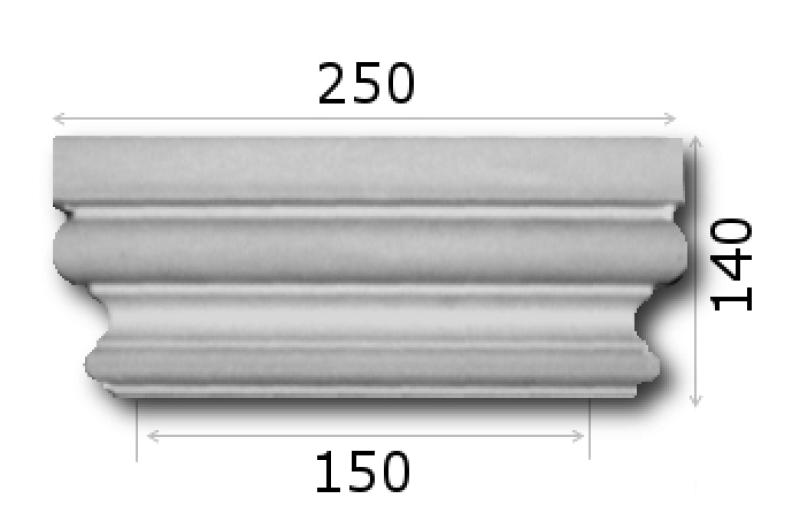 Pilaster 14cm Sockel + Kapitell Element Höhe 145mm