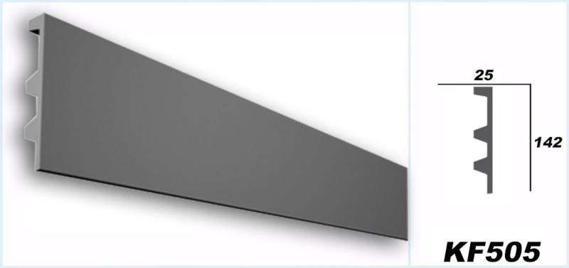 KF505 Lichtleiste für indirekte LED Beleuchtung aus PU Hartschaum 142x25mm Wandleiste 200cm
