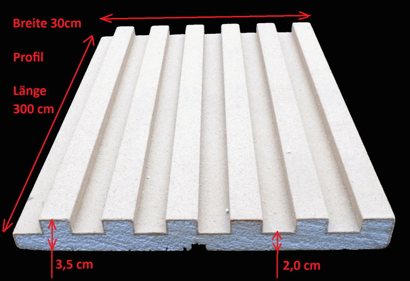 Lamellen Fassadenverkleidung Styropor Wanverkleidung Akustikpaneele für Aussen 30cm breit FL-2