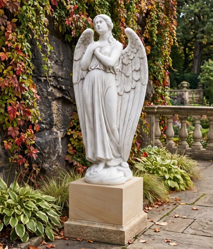 Engel Steinfigur Grabfigur bestende Engelfigur Gartenfigur 140cm