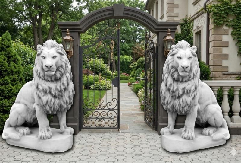 XXL Löwen Figuren Links und Rechts