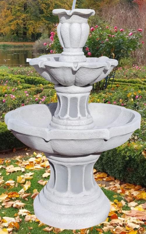 Gartenbrunnen Porto Steinguss Springbrunnen Steinkunst Froschbrunnen 100cm S107043