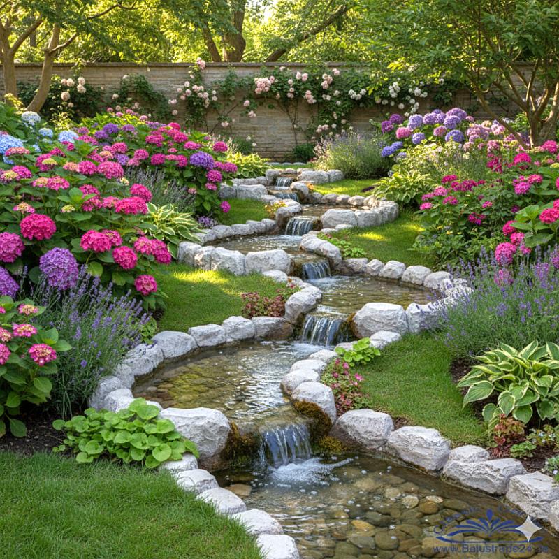 Garten Wasser Bachlauf Schalen