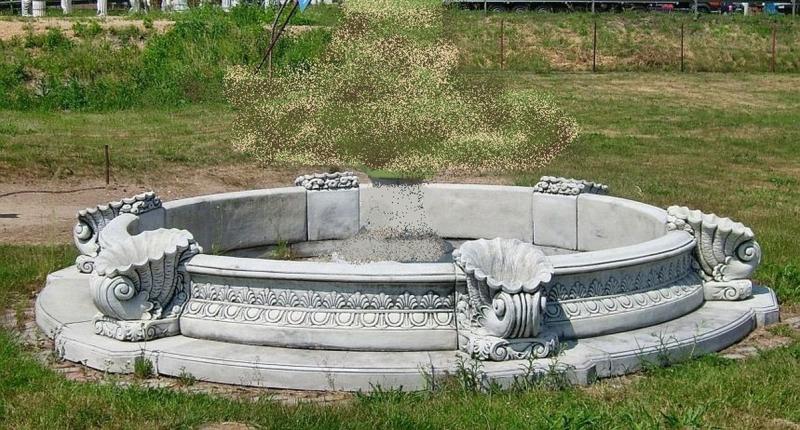 Großes Wasserbecken für Parkbrunnen