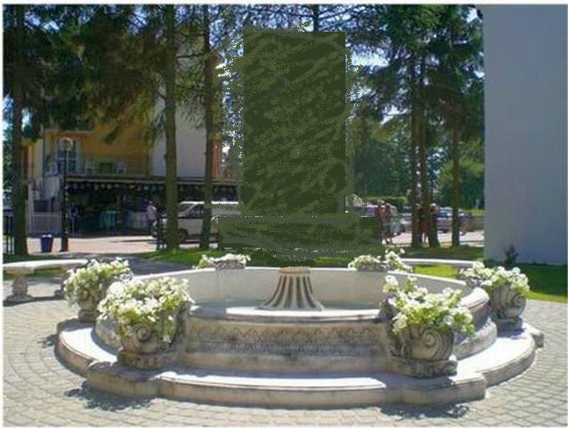 Wasserbecken für Garten Springbrunnen mit befplanzbaren Muschel Elementen