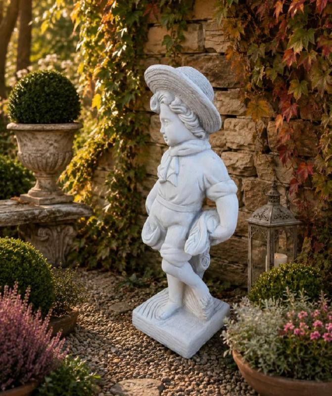 Gartenfigur Vierjahreszeiten Sommer Skulptur Steinfigur Beton Steinguss Figur 69cm