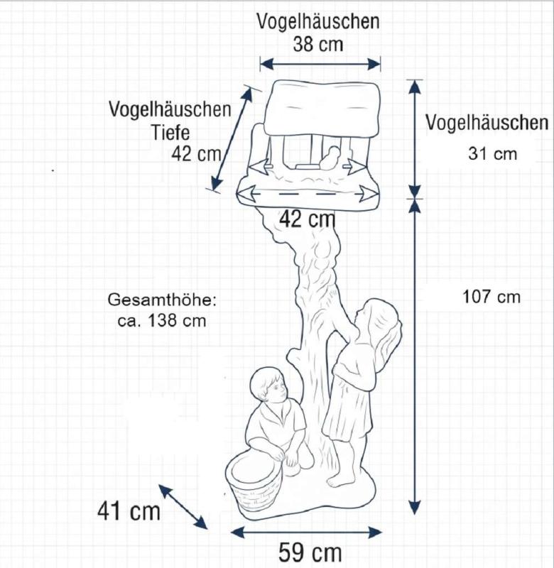 Vogelhaus aus Beton - Skizze