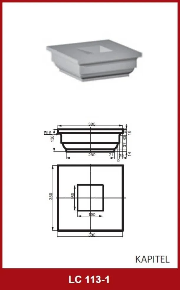 Styropor kapitell für Styroporsäule