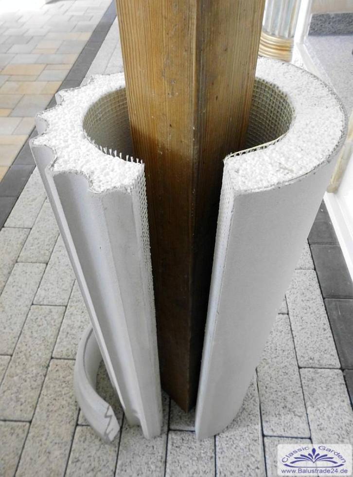 Styroporsäule 15cm 3m lang runde glatte Halbschale zur Säulenverkleidung SA15G