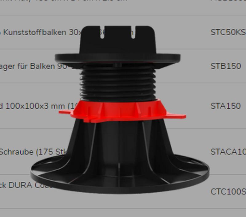 kunststoff stelzlager verstellbar