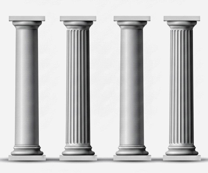 Säulen aus Styropor Halbschalen