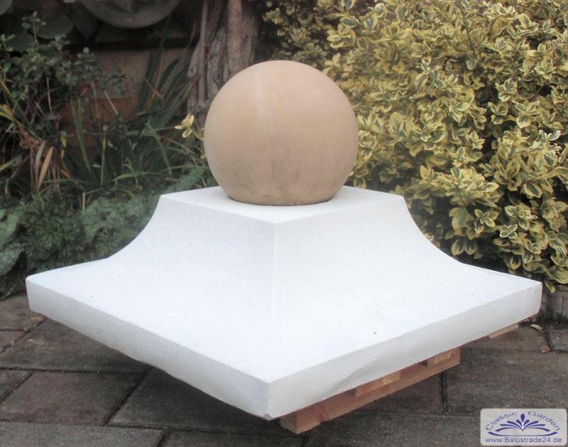 pfeilerschmuck abdeckung mit betonkugel