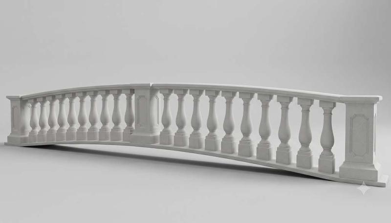 Bogen Brücken Balustraden Geländer Weißbeton 92cm 122cm lang Typ-044 PLUS