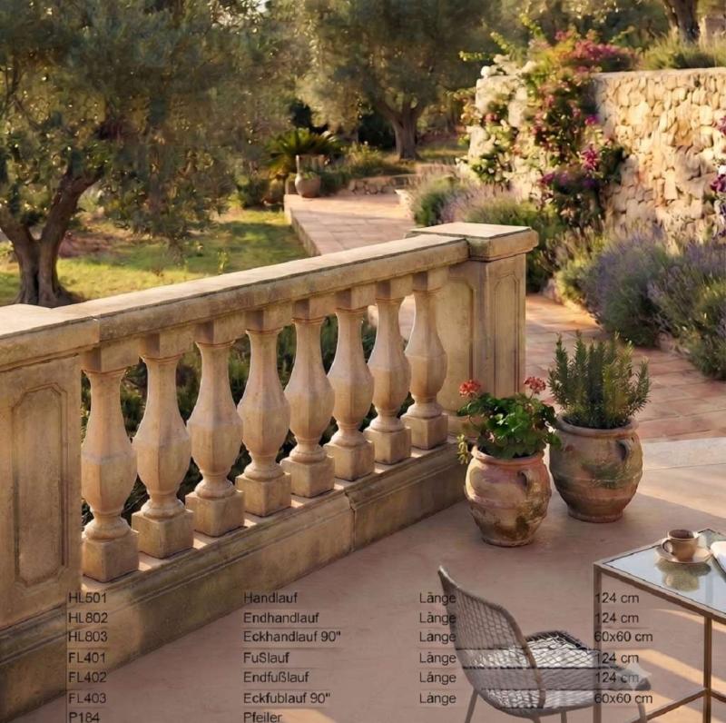 TYP-06 Balustraden Geländer 81cm hoch mit quadratische Balustersäulen