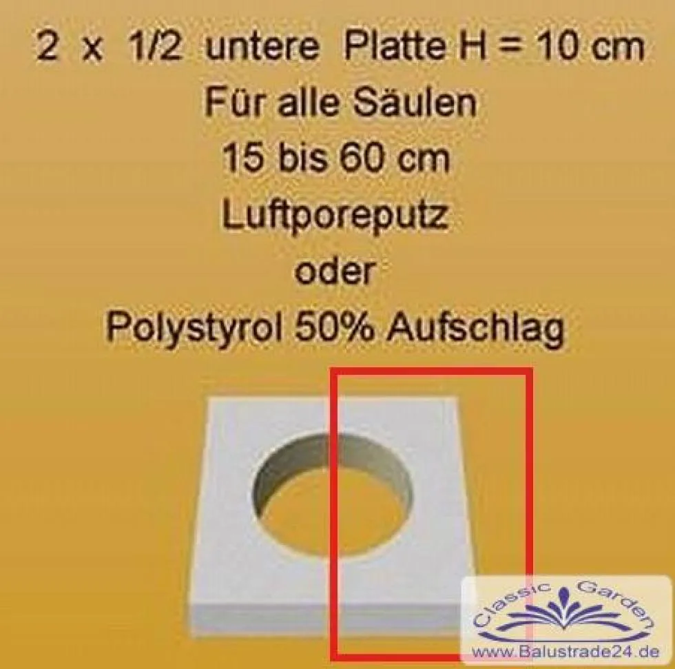 Säulen Halb Platte 50cm Zubehör