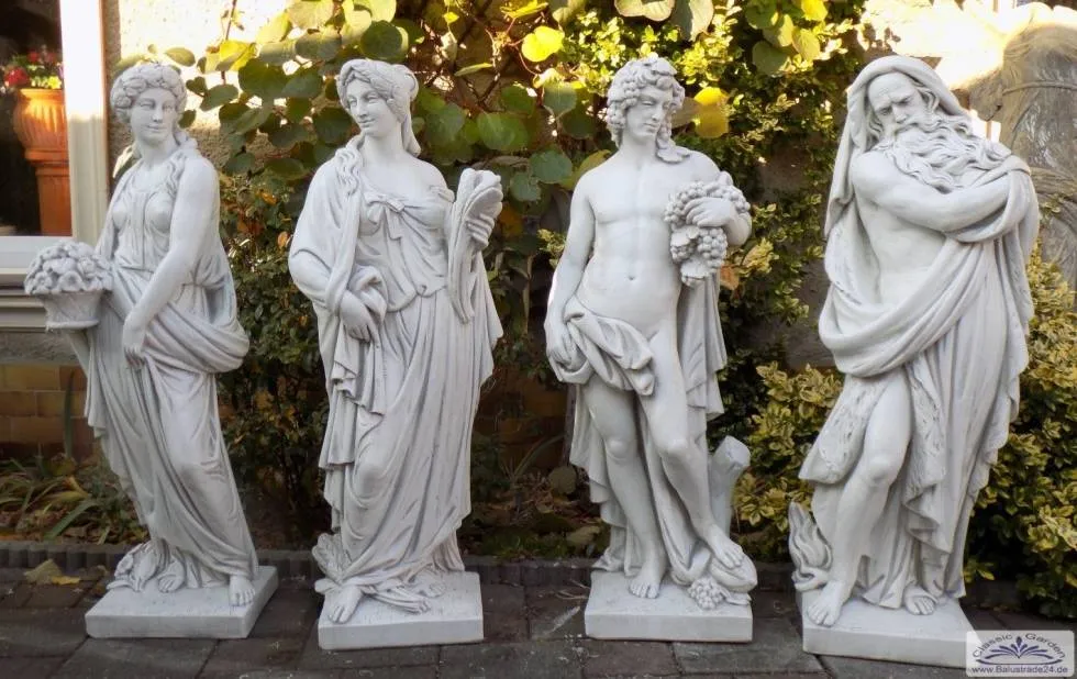 Vier Jahreszeiten Steinfiguren