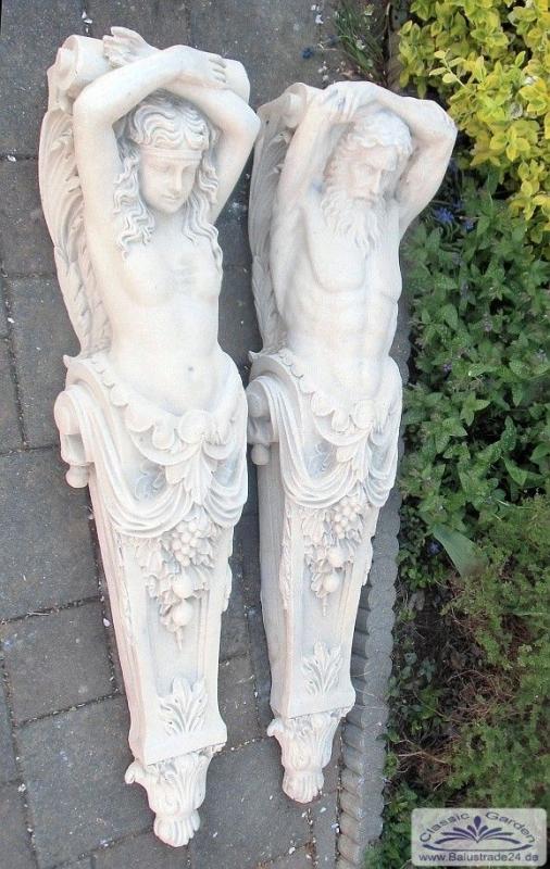 Wandkonsolen Karyatiden Wandfiguren Balkonstützen Kaminumrandung Balkonwinkel Skulpturen Galionsfiguren Fassadenstuck