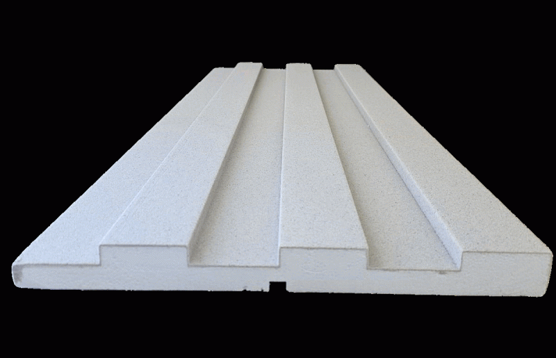 Fassadenstuck Lamellen & Styropor Fassadenverkleidung – moderne Wandpaneele für außen 37cm breit FL-3