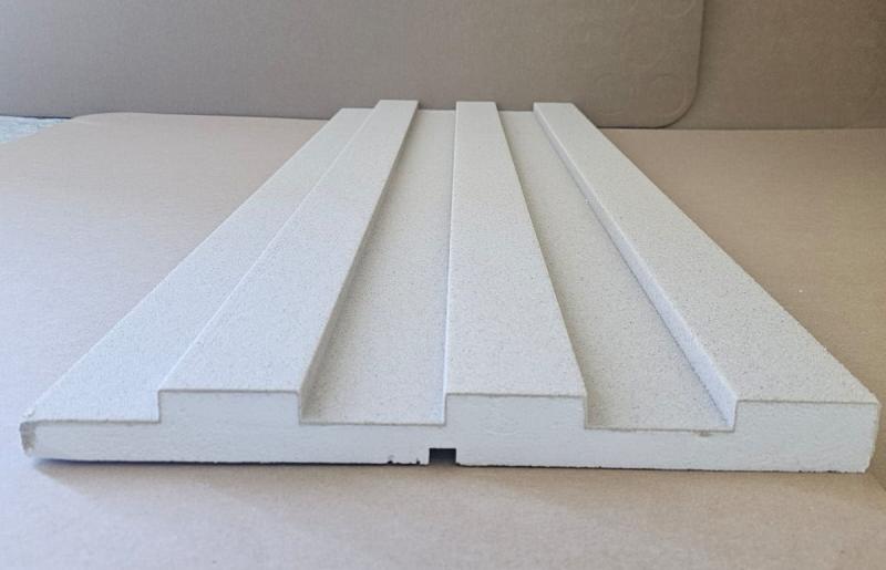 Fassadenstuck Lamellen & Styropor Fassadenverkleidung – moderne Wandpaneele für außen 37cm breit FL-3