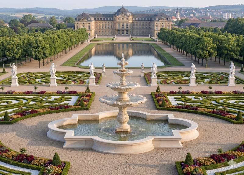 XXL Brunnen Wasserbecken Betonelemente Bogen Ecke Gerade Segmente Springbrunnen Brunnenbecken Randsteine
