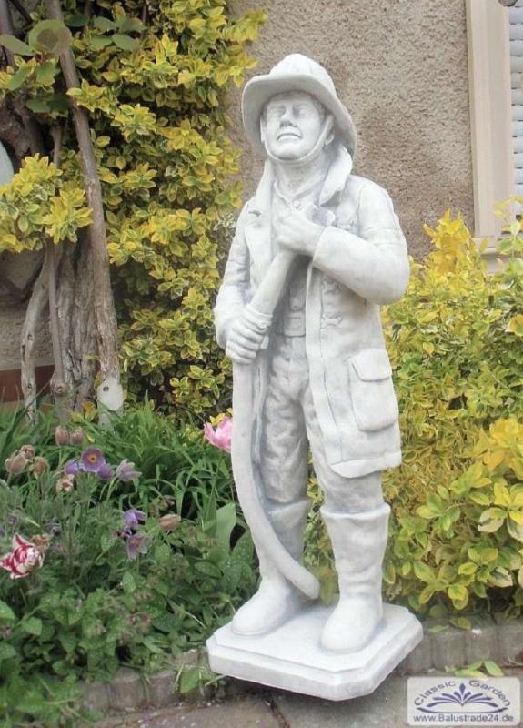 Feuerwehrmann Gartenfigur Beton Steinfigur Skulptur Figur 90cm