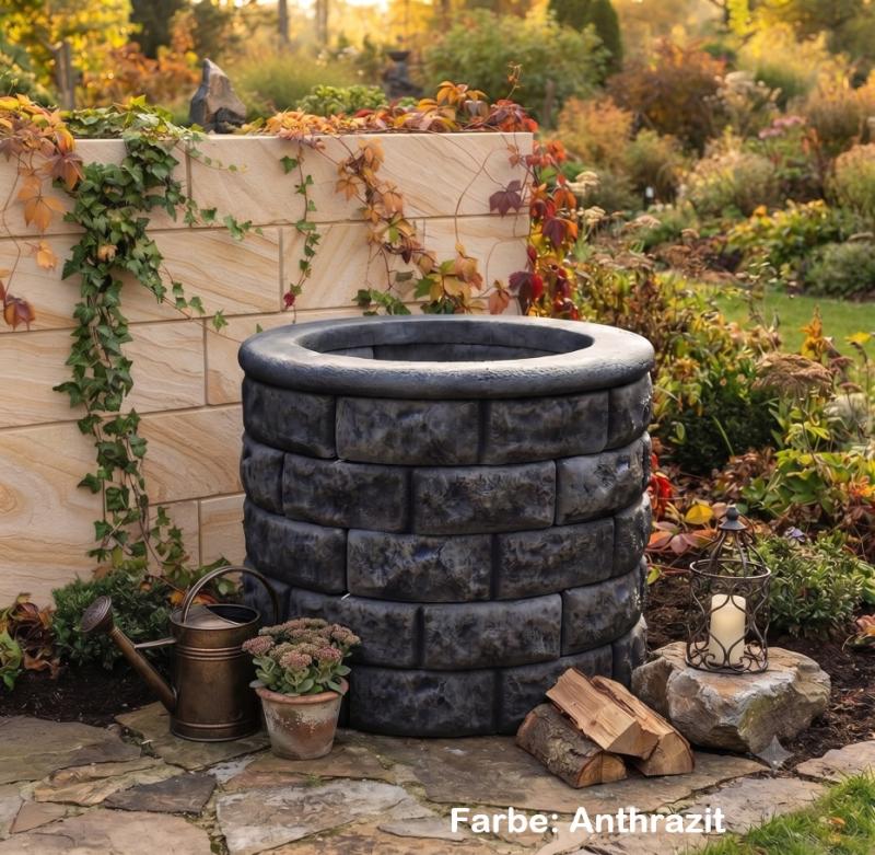 Garten Brunnen Anthrazit