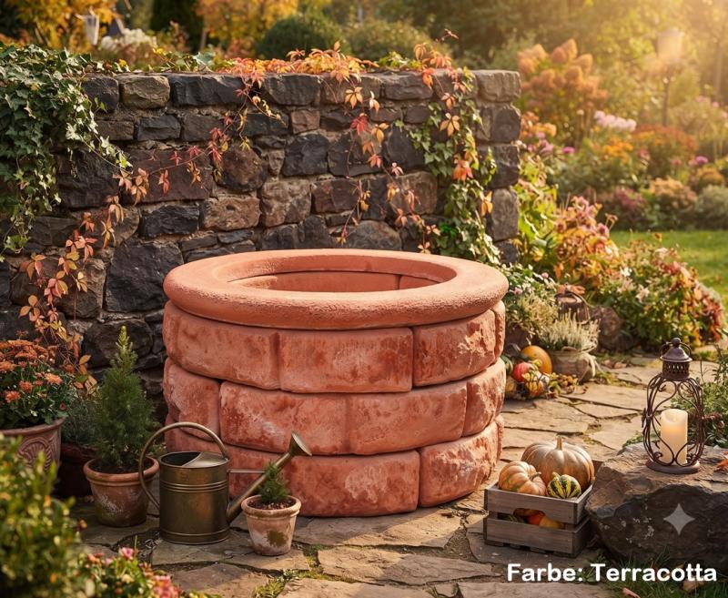 Garten Brunnen Terracotta Steinbrunnen