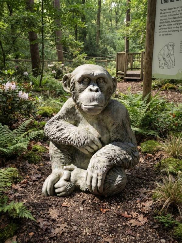 Affen Figur Gartendekoration Schimpansen Gartenfigur nicht sehen hören sagen 50cm