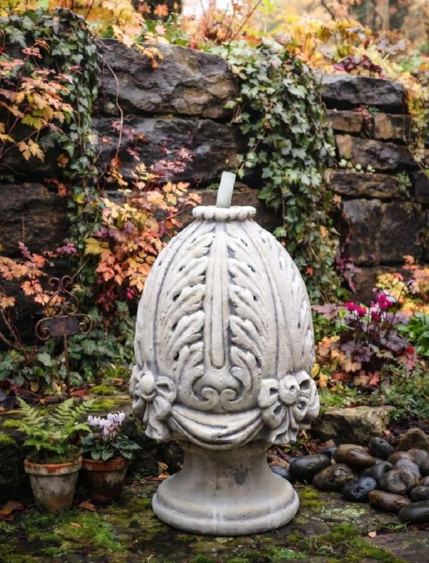 Ananas Pinien Zapfen mit Wasserauslauf Brunnen Torpfeiler Pfeilerabdeckung 42cm