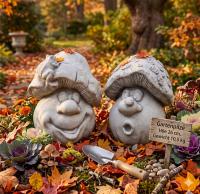 Gartenpilze Steinfiguren Steinpilze Gartendekoration Beton Steinguss Figuren 21-26cm