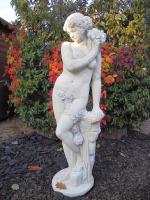 Gartenfigur Jungfrau mit Blumenranke Frauen Skulptur Steinfigur Figur 140cm 133kg