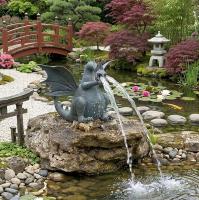 Bronzedrache XL Drusilla Gartenteich wasserspeier 150cm 170kg