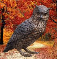 Bronzefigur Eule Gartenfigur