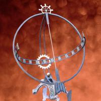 Klassische Garten Sonnenuhr als Welt Erd Halbkugel