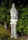 Gartenfigur Buddhakopf Steinguss