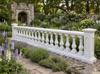 Balustrade Weißbeton 73cm hoch 125cm lang mit 5 Baluster Säulen keinen Pfeiler