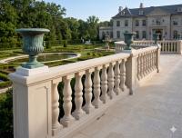 Balustrade Weißbeton 92cm hoch 125cm lang mit 5 Baluster Säulen