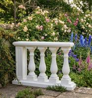 Balustrade Weißbeton 92cm hoch 125cm lang mit 5 Baluster Säulen ohne Pfeiler