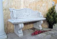 Beton Steinbank mit Lehne