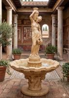 Gartenbrunnen Springbrunnen mit Figur Wasserträgerin Standbrunnen mit Brunnen Wasserschale 170cm
