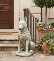 Deutscher Schäferhund Figur Hundefigur Gartendeko Tierfigur Beton Steinfigur 70cm