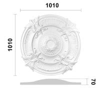 XL Zierstuck Deckenrosette | Polyurethan Hartschaum weiße Oberfläche 101cm
