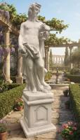 Bacchus Weingeist Dionysos Gartenfigur mit Wein Vierjahreszeiten Figuren mit Sockel