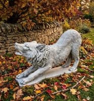 Wolf lebendsgroß Beton Steinguss Figur Gartendekoration Tierfigur Länge 100cm 140kg