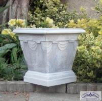 Vierkant Pflanzkübel mit Verzierung Pflanzgefäß Balkonkübel Beton Steinguss Blumenkübel 40x40cm