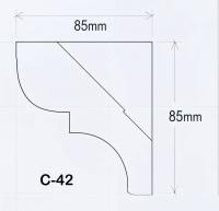 Eckprofil C-42 Gipsstuck Kehle 85x85mm Hohlkehle Stuckleiste Gips Stuck 300cm