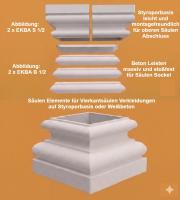 Kapitell Sockel Basis für eckige Säulen 40cm U-Halbschale zur Säulenverkleidung EKBA40cm