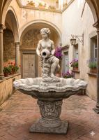 Gartenbrunnen als Standbrunnen mit Figur Frau mit Wasserkrug Garten Springbrunnen 162cm